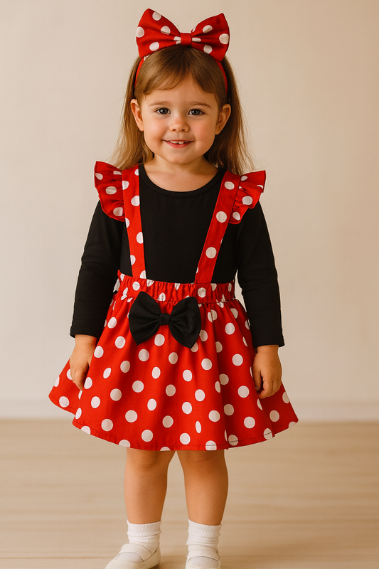 Girls’ Minnie-Inspired Outfit – 3 Piece Set