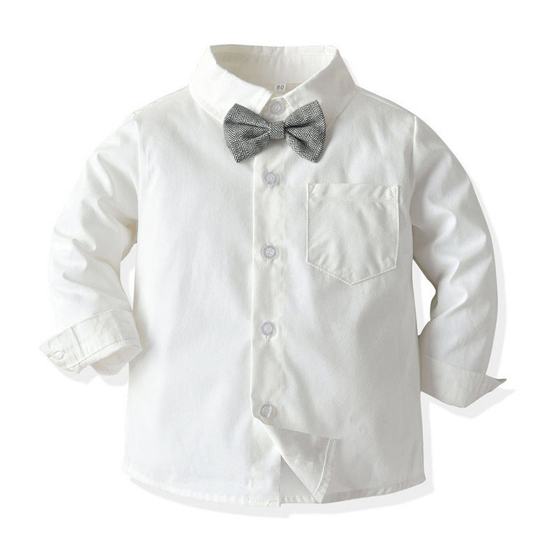 Boys’ Formal Two-Piece Suit – Long-Sleeve Bib Shirt & Trousers