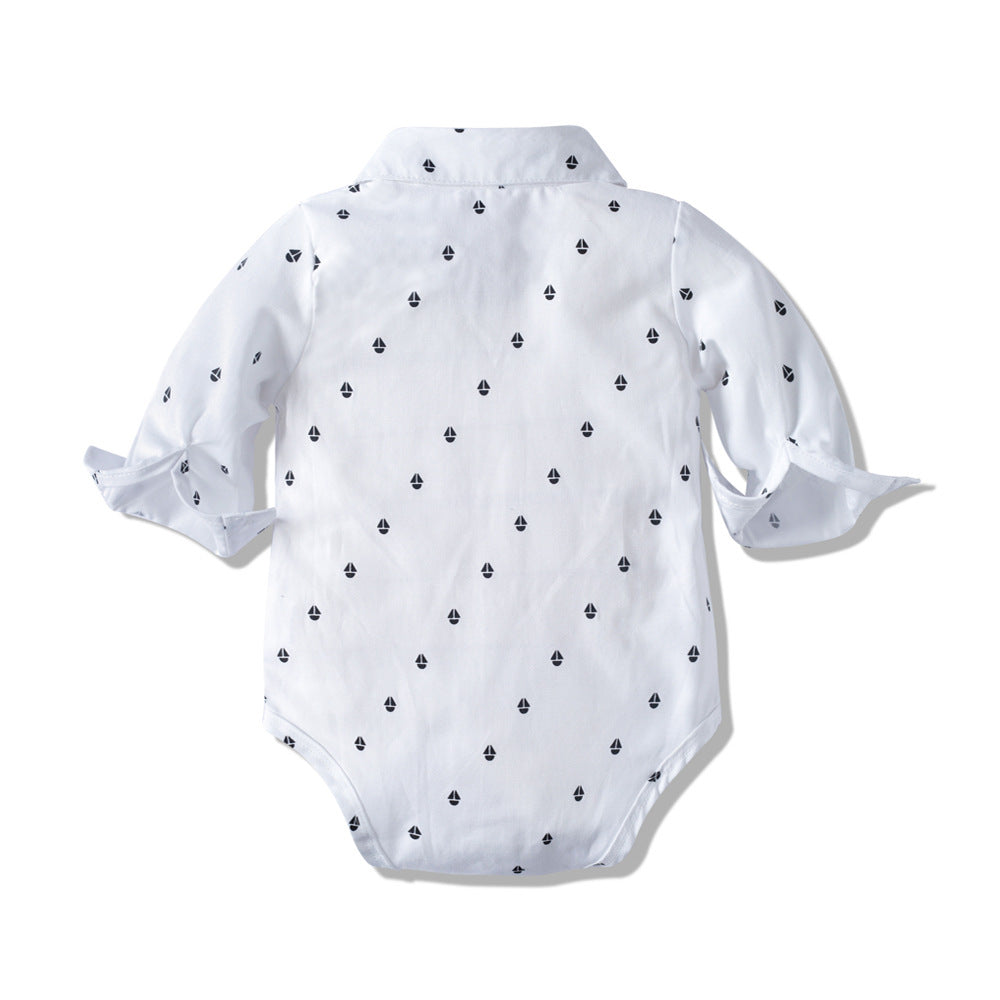 Infant Boys’ Khaki Gentleman Suit – Autumn Long Sleeve Outfit (Cap Not Included)