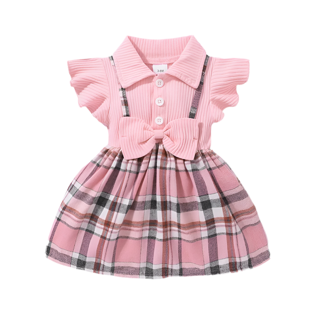 Baby Girl Summer Princess Dress – Pink Stripes & Bow Detail