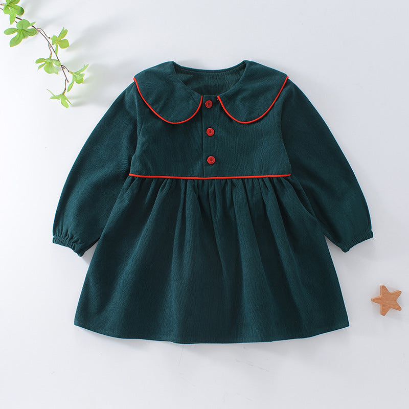 Girls’ Corduroy A-Line Princess Dress