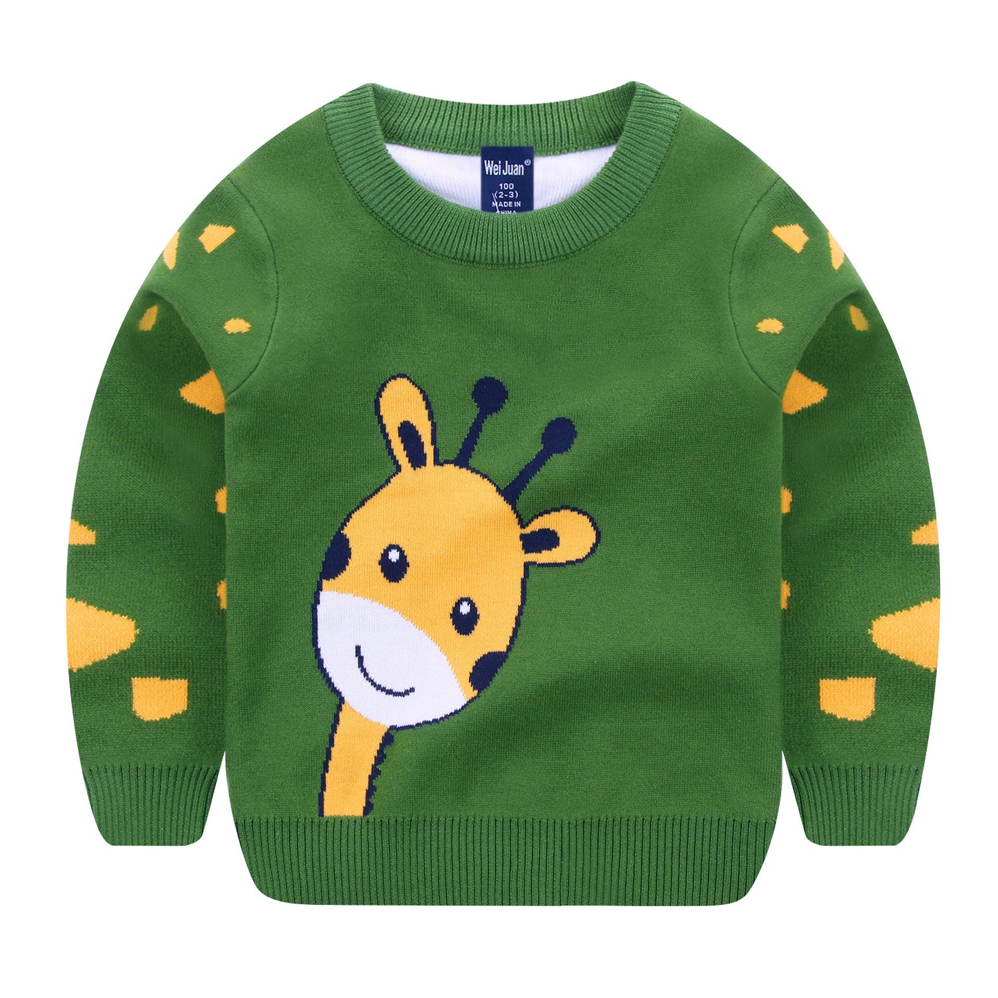 Unisex Fawn Jacquard Sweater – Soft Knit Pullover for Boys & Girls