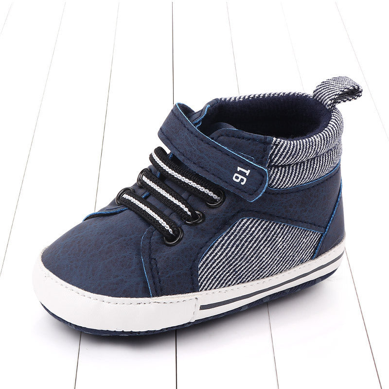 Breathable Cotton High-Top Toddler Shoes – Velcro Closure