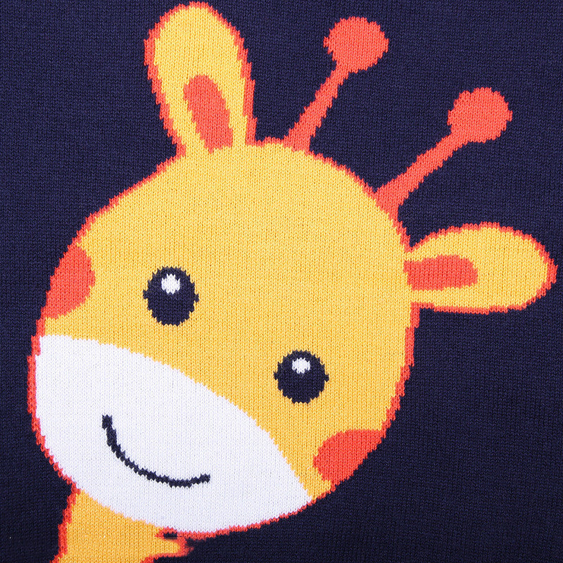 Unisex Fawn Jacquard Sweater – Soft Knit Pullover for Boys & Girls