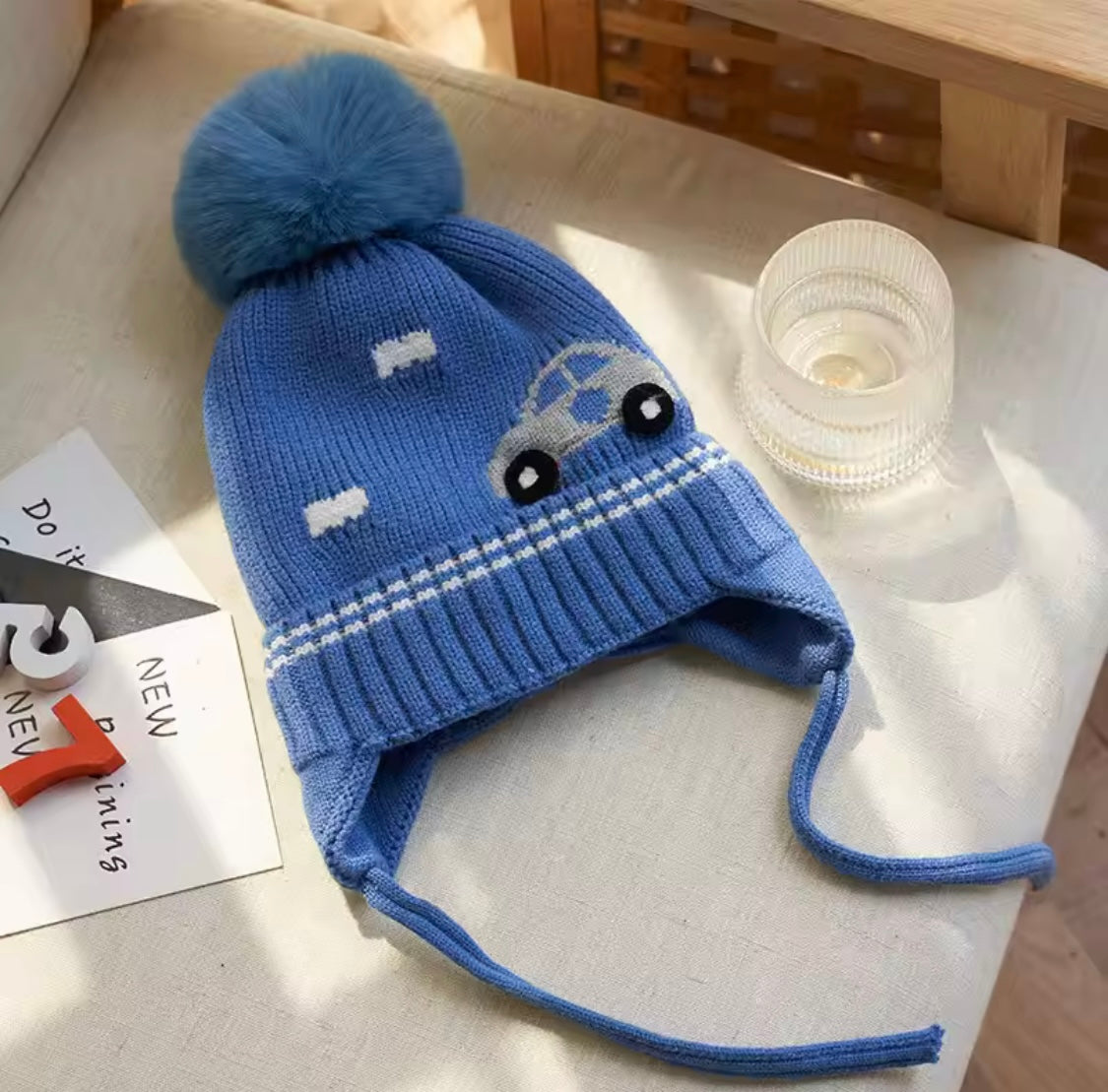 Winter Baby Boy Knitted Hat with Earflaps – 1-4Y