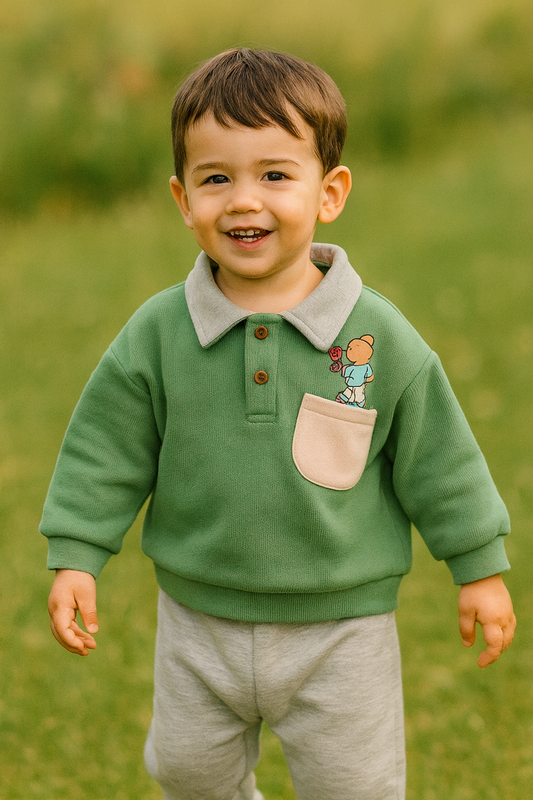 Baby Boys 2-Piece Sweatshirt & Pants Set – Autumn Cotton Outfit