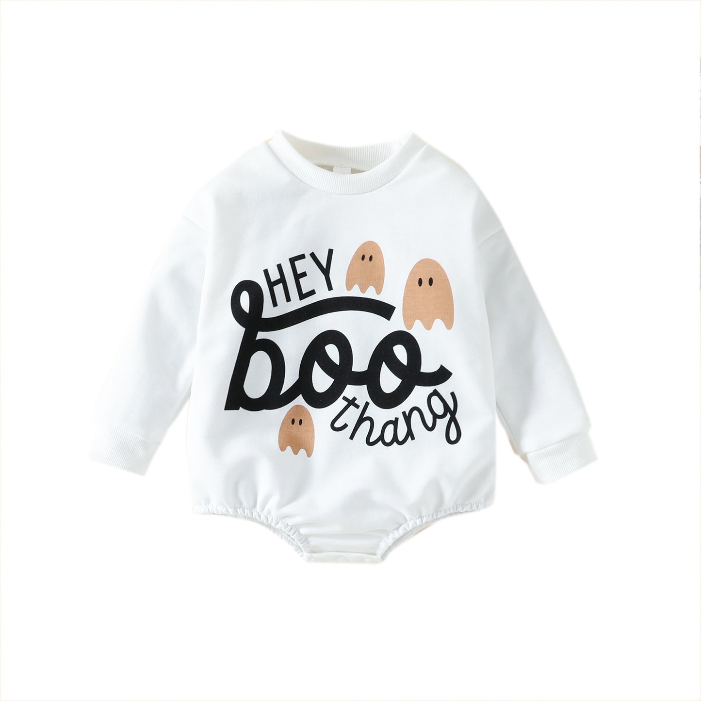 Halloween Baby Romper – Cartoon & Alphabet Print (Unisex)