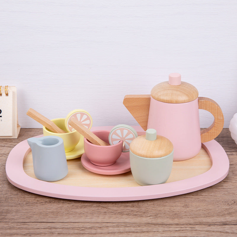 Wooden Children’s Tea Set – Pretend Play House Toy (Combination Set)