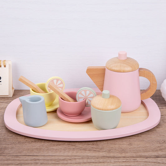 Wooden Children’s Tea Set – Pretend Play House Toy (Combination Set)
