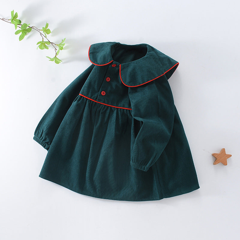Girls’ Corduroy A-Line Princess Dress