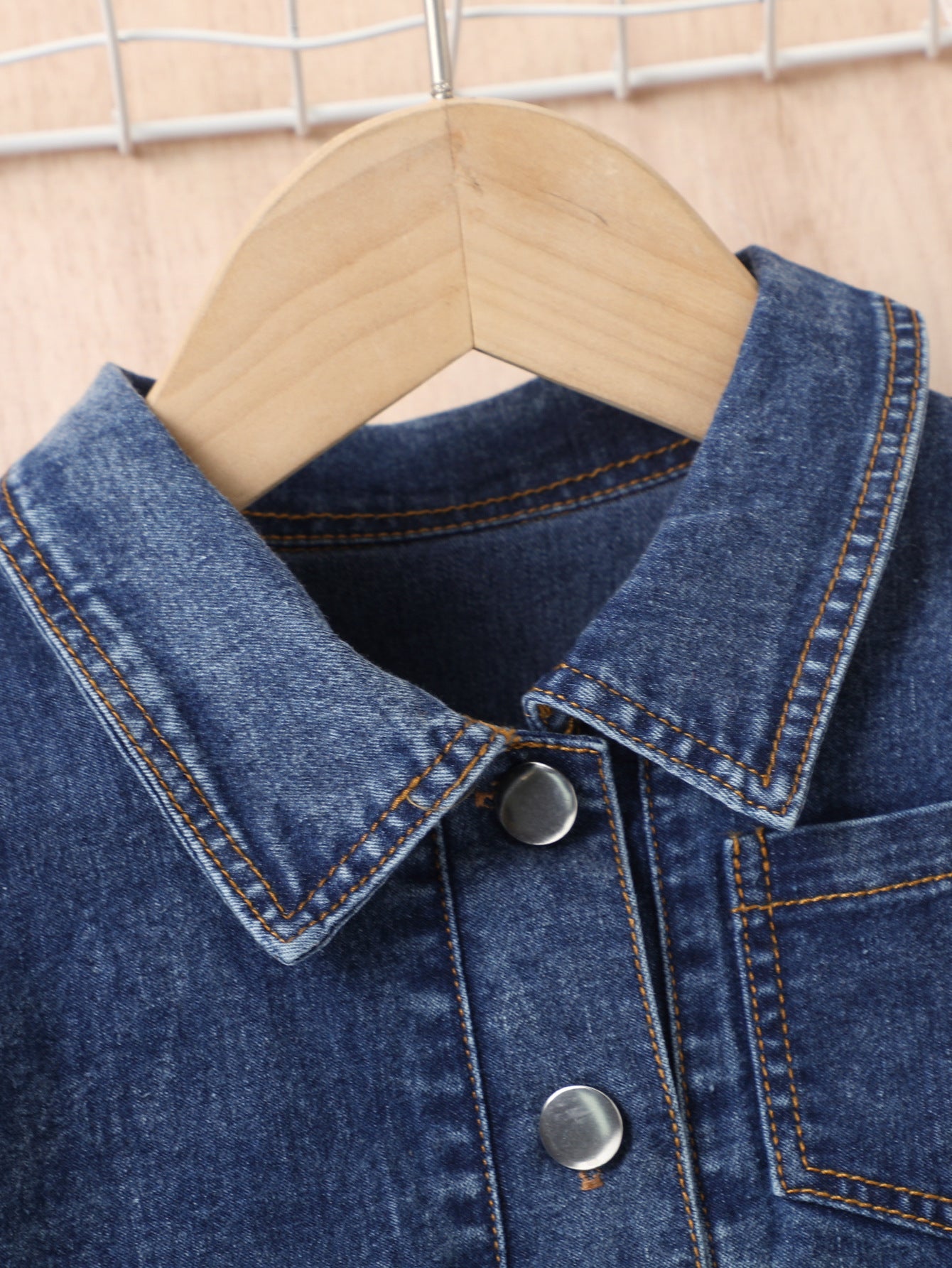 Girls’ Pleated Denim Cardigan Dress with Bow Belt – Two-Piece Set