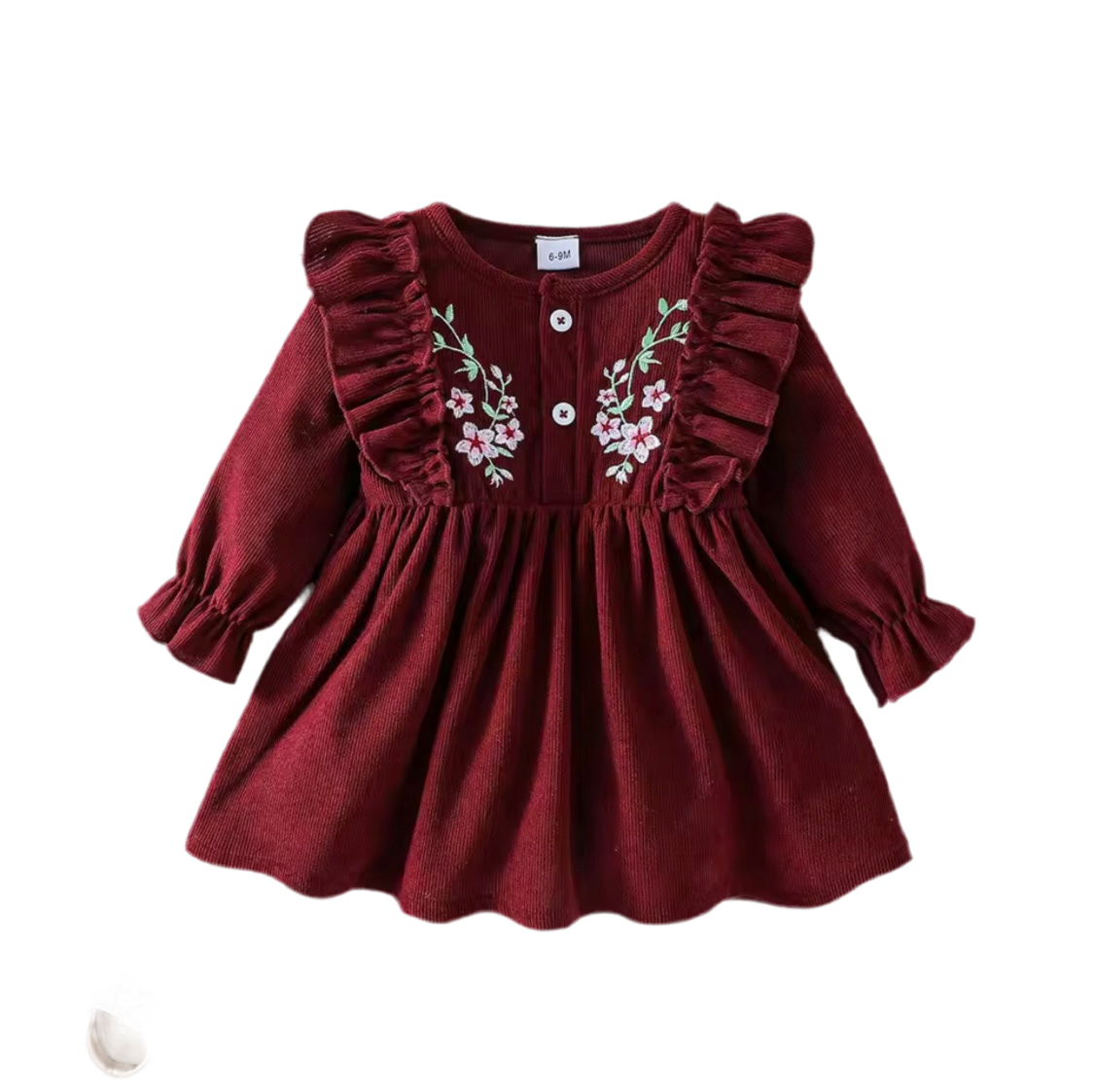 Baby Girl Embroidered Flying Sleeve Dress – Ages 1 to 3