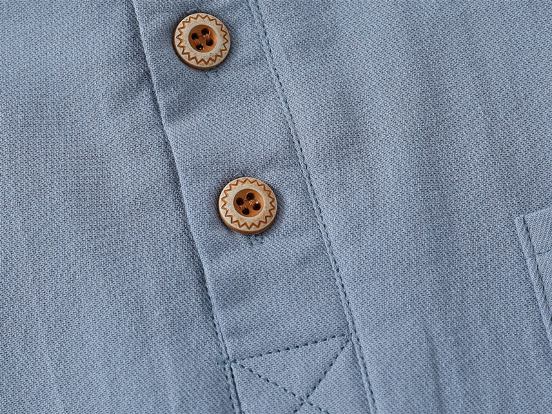 Boys’ V-Neck Short Sleeve Cotton Shirt