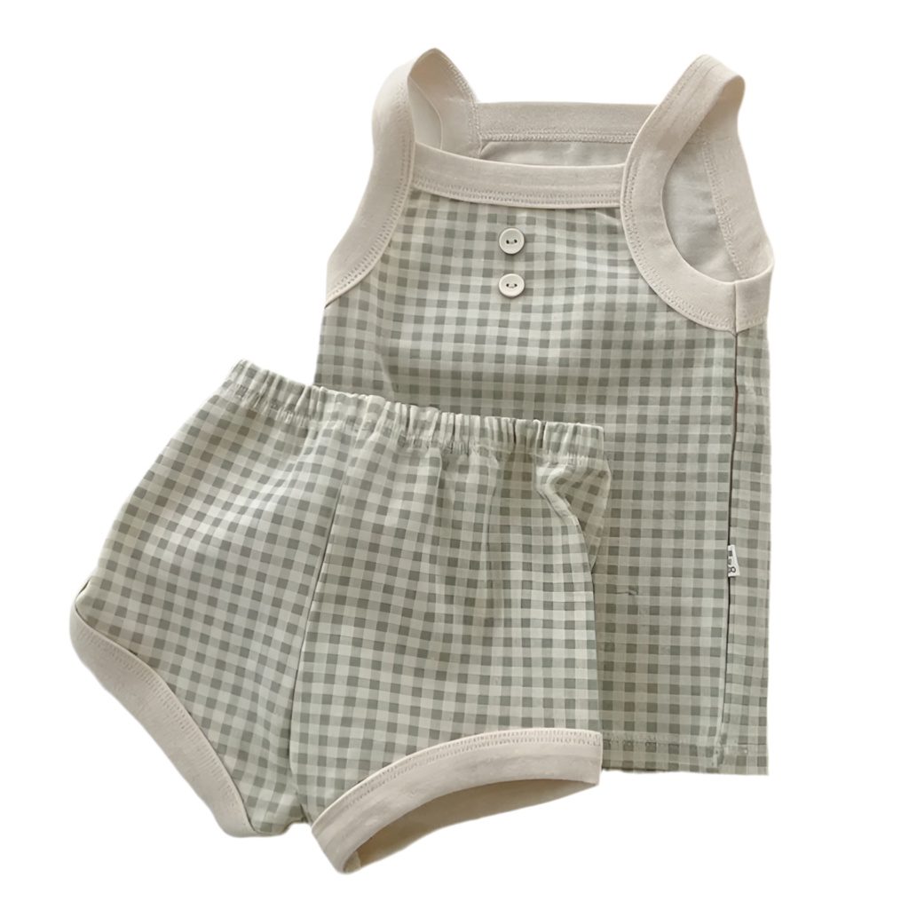 Summer Girls’ Plaid Halter Top & Shorts Set