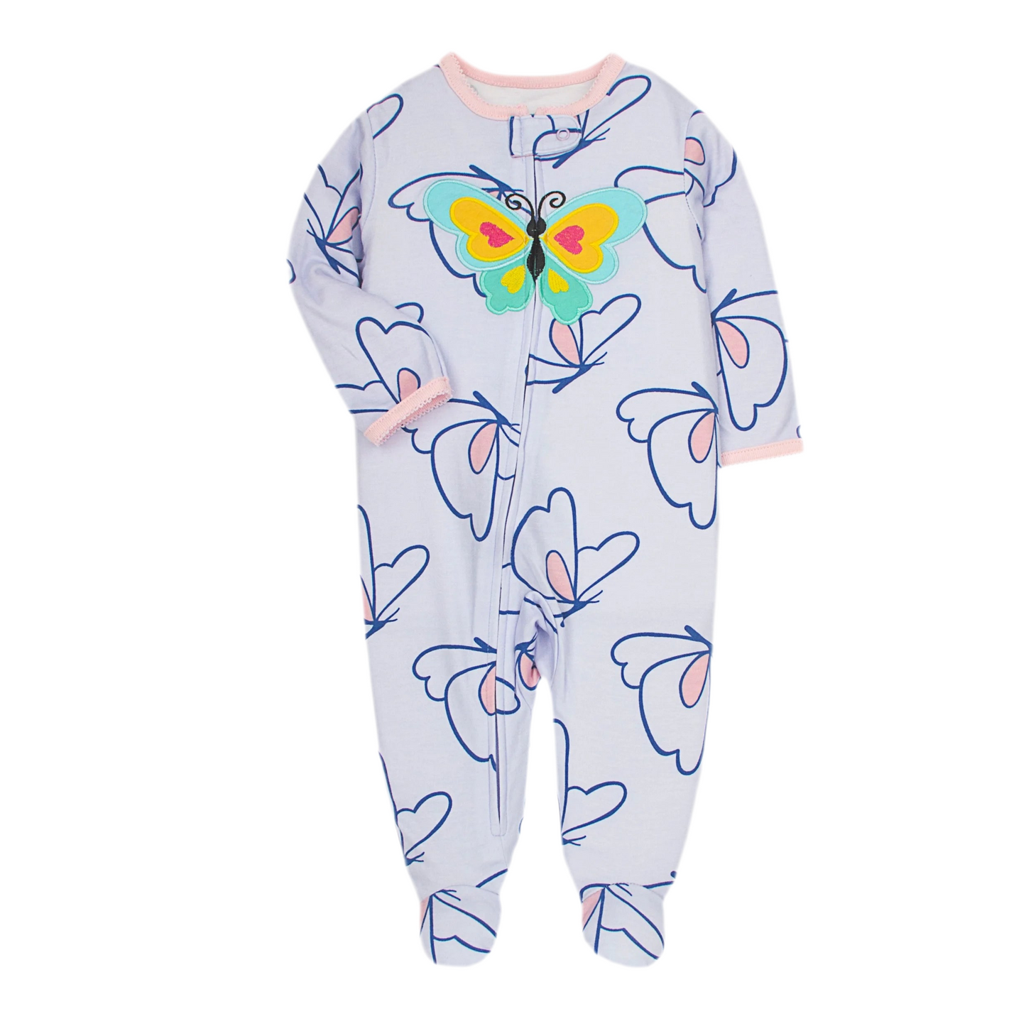 Newborn Long-Sleeve Pattern Romper – Soft Cotton Baby Jumpsuit