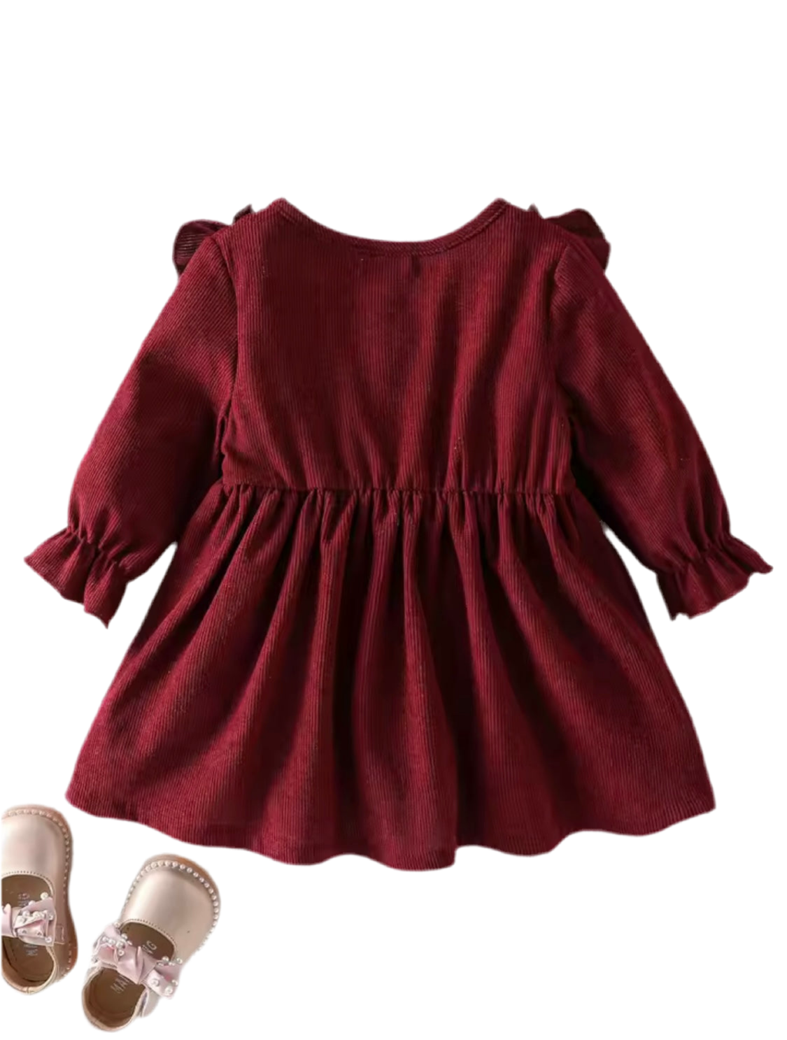 Baby Girl Embroidered Flying Sleeve Dress – Ages 1 to 3