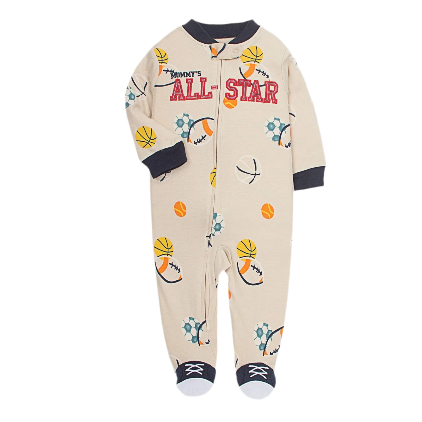 Newborn Long-Sleeve Pattern Romper – Soft Cotton Baby Jumpsuit
