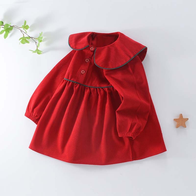 Girls’ Corduroy A-Line Princess Dress