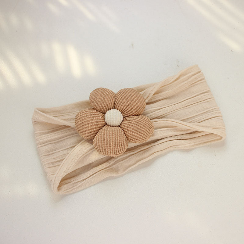 Soft Nylon Baby Girl Headband – Floral Elastic Turban for Newborns & Toddlers
