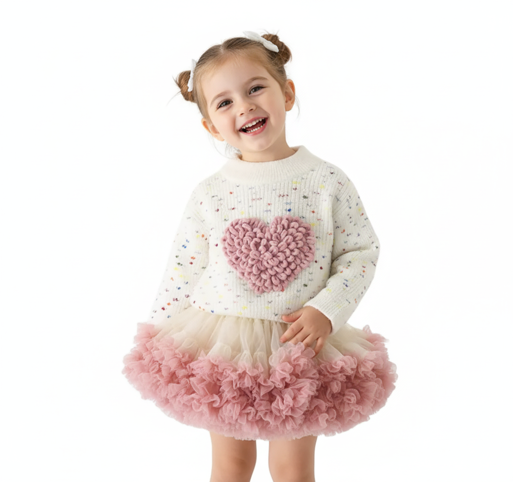 Girls 2-Piece Sweater & Skirt Set – Autumn Collection