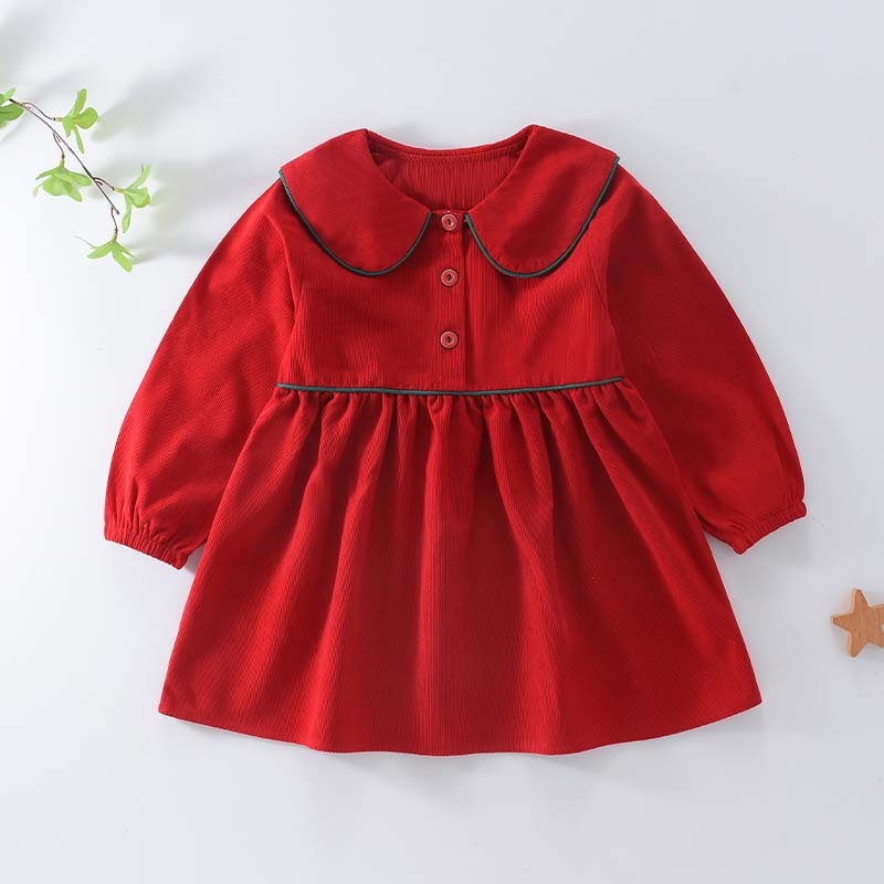 Girls’ Corduroy A-Line Princess Dress