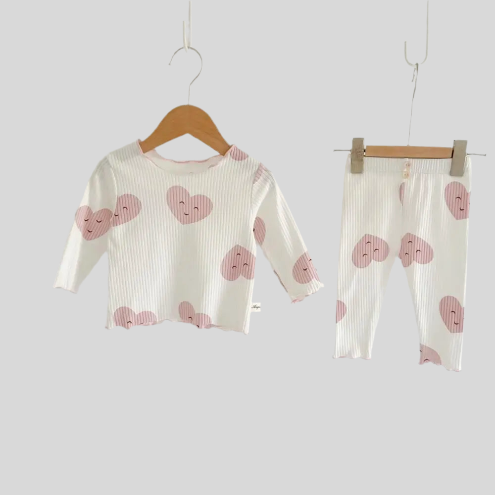 Little Girls Ice Silk Pajama Set – 2 Piece Sleepwear