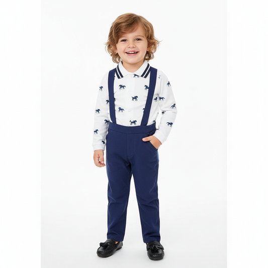 Infant & Toddler Horse Print Gentleman Outfit (1–3Y)