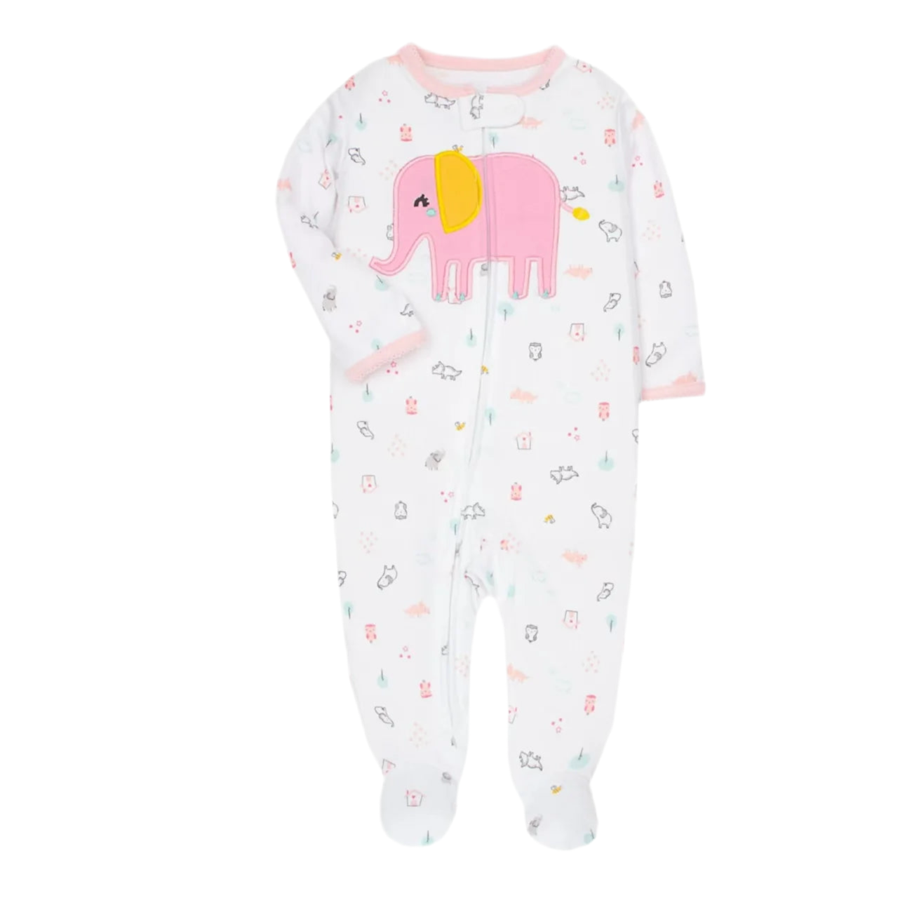 Newborn Long-Sleeve Pattern Romper – Soft Cotton Baby Jumpsuit
