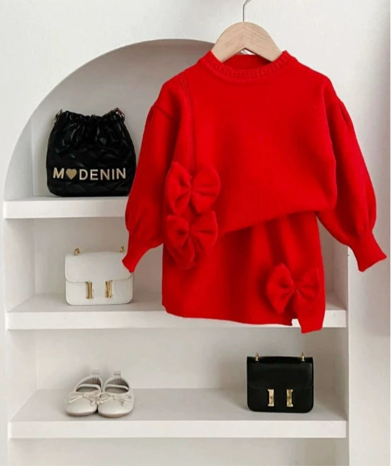 Toddler Girls Winter Sweater & Skirt Set – Sweet Knitwear Outfit