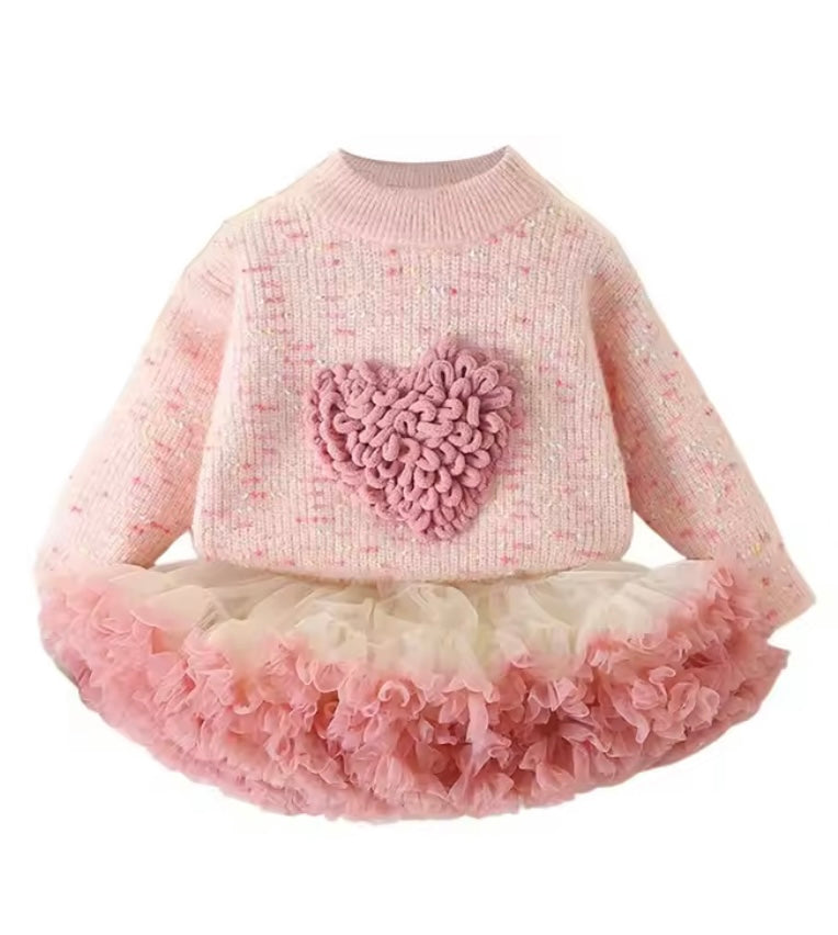 Girls 2-Piece Sweater & Skirt Set – Autumn Collection