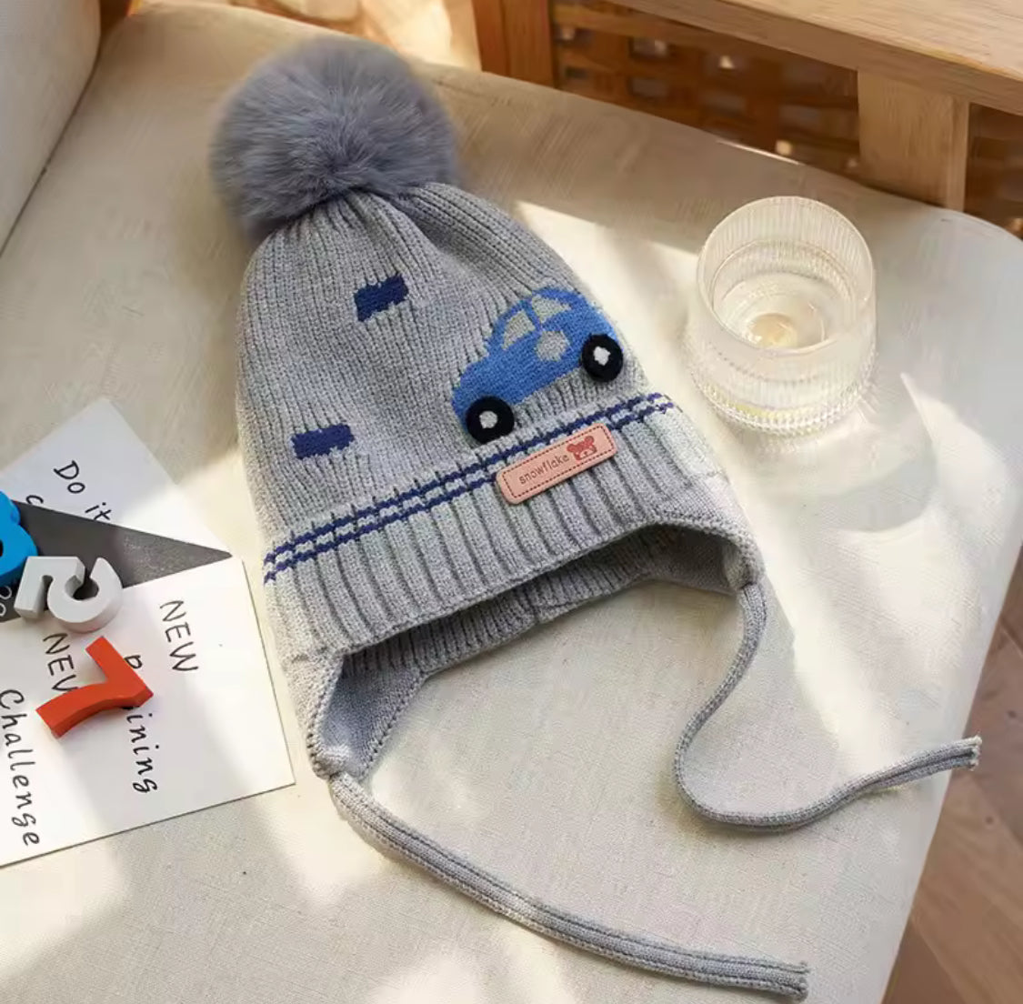Winter Baby Boy Knitted Hat with Earflaps – 1-4Y