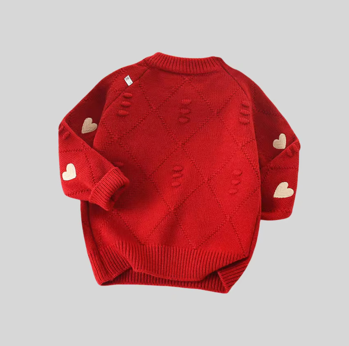 Heart Knit Sweater & Red Tulle Skirt