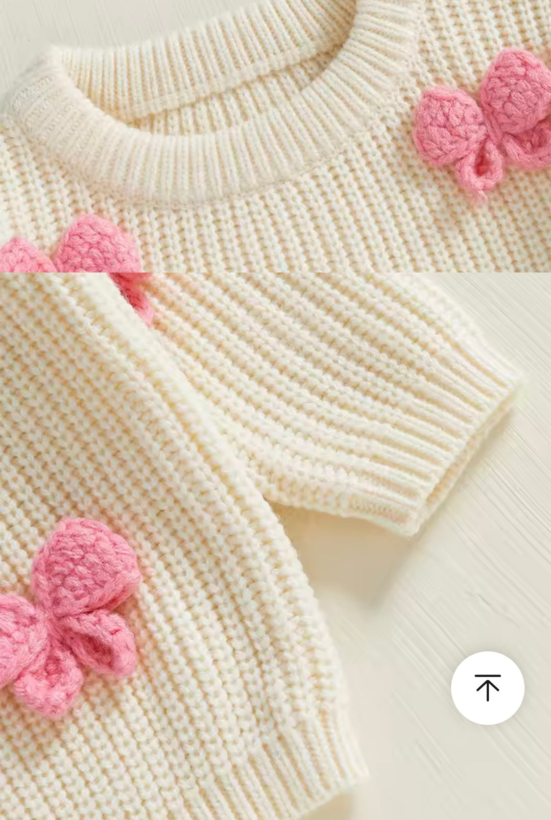 Toddler Girl Warm Knit Sweater with 3D Bow – Cozy Winter Crewneck