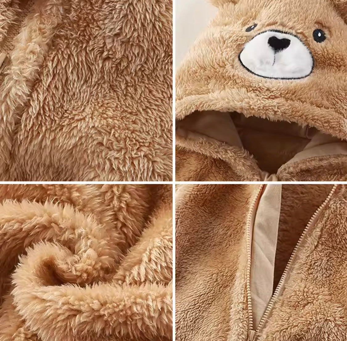 Warm Hooded Baby Jumpsuit – Plush Footed Romper for Autumn & Winter
