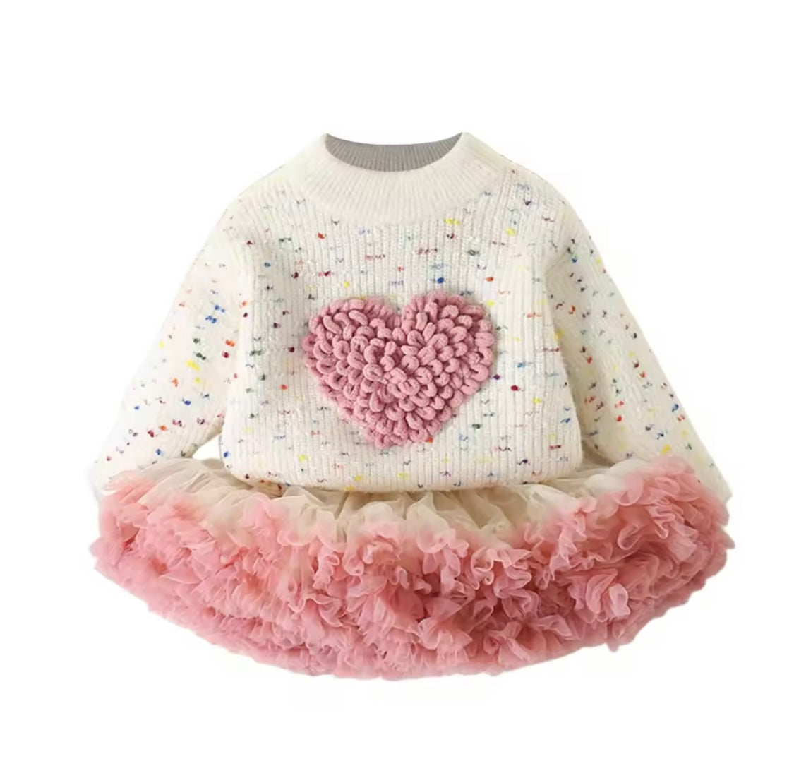 Girls 2-Piece Sweater & Skirt Set – Autumn Collection
