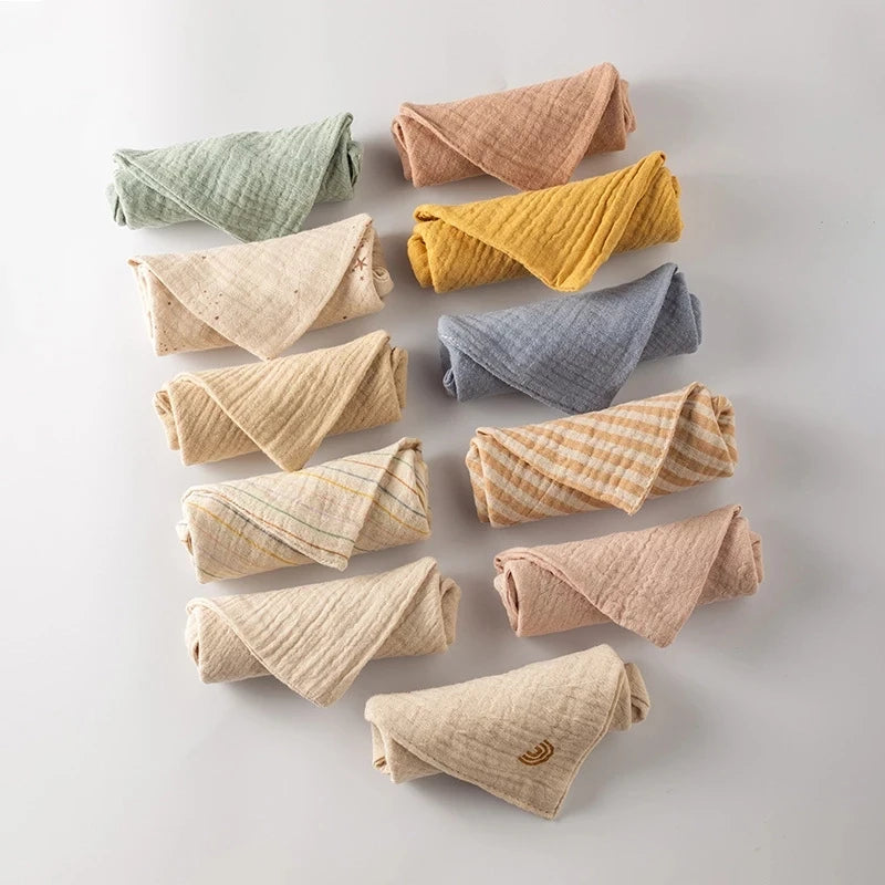 5PC Baby Muslin Cotton Towels – Soft Newborn Washcloths