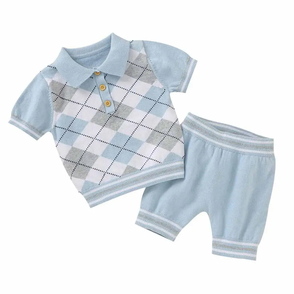 Summer Baby Clothes Set – Short Sleeve Top & Pants (Boys 2pcs)