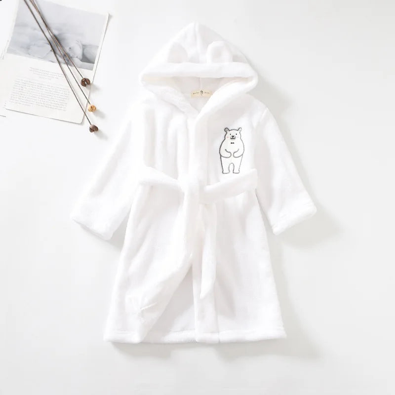 Kids Flannel Bathrobe – Soft & Cozy Night Robe (1–8 Years)