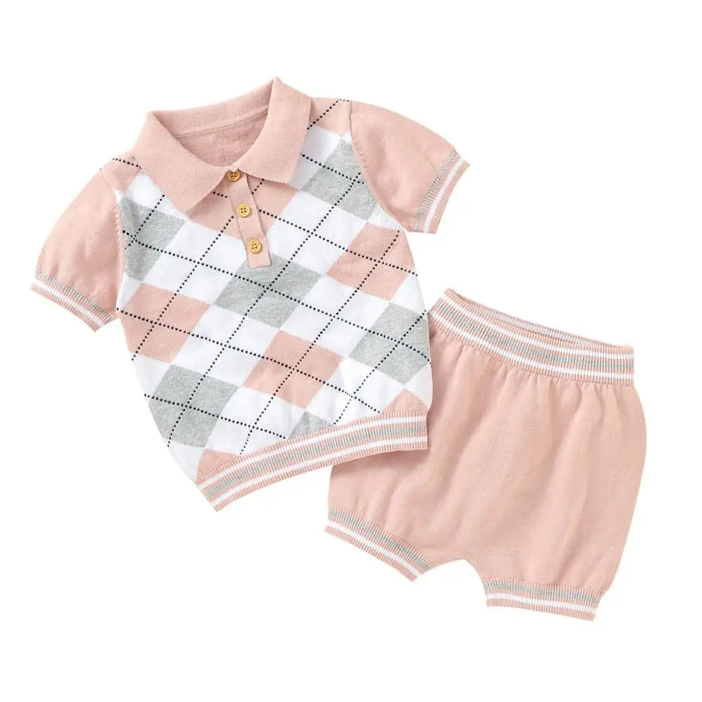 Summer Baby Clothes Set – Short Sleeve Top & Pants (Boys 2pcs)