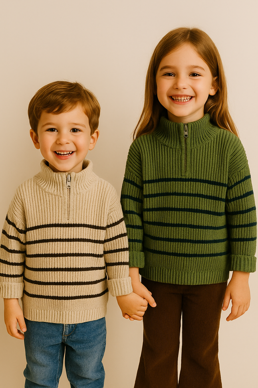 Unisex Half Zipper Pullover Sweater