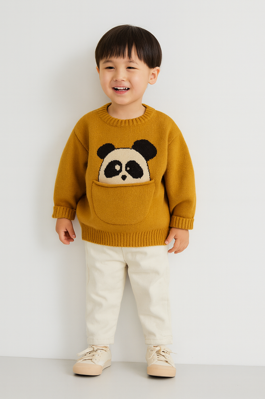 Kids Cartoon Knit Sweater – Cozy Winter Wear