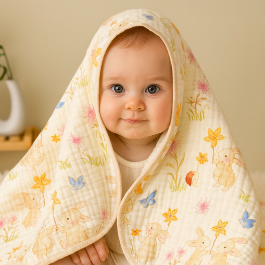 Infant Bath Towel – 6 Layer Soft Cotton Blend
