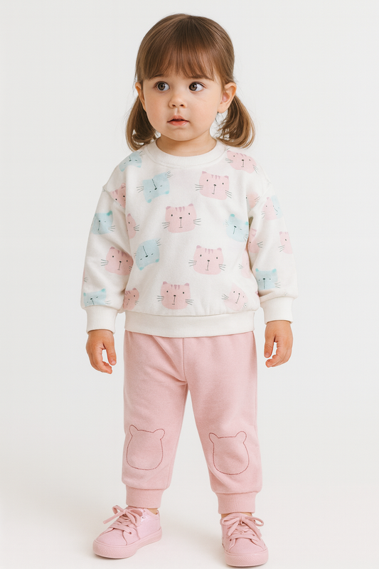 Cartoon Tracksuit for Girls – 2Pcs Set
