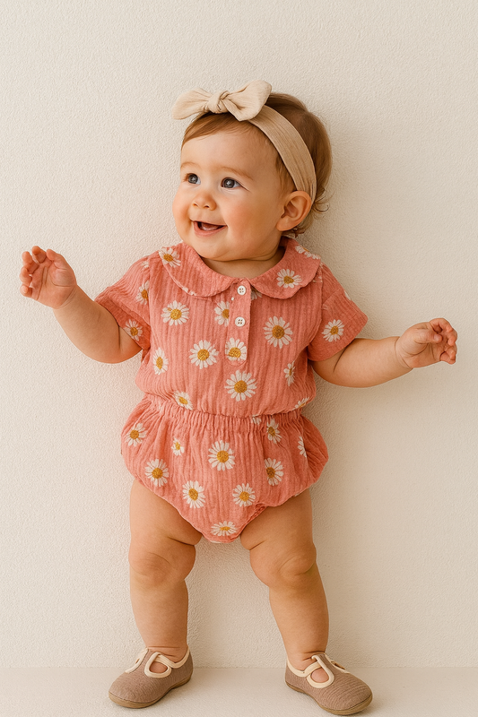 Infant Baby Girls Summer Clothing Set – Printed Shirt + PP Shorts