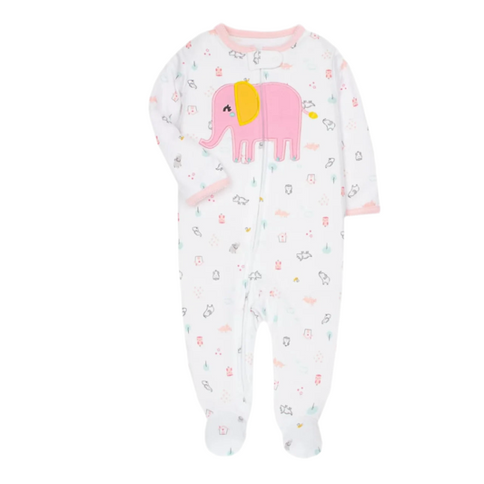 Newborn Long-Sleeve Pattern Romper – Soft Cotton Baby Jumpsuit