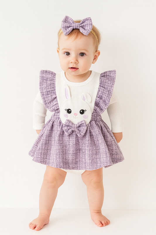 Baby Girls 2Pcs Ruffle Romper & Headband Set