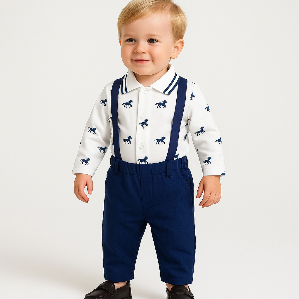 Infant & Toddler Horse Print Gentleman Outfit (1–3Y)