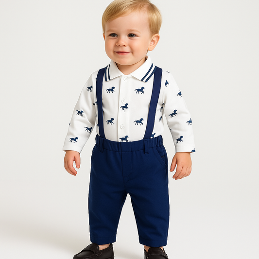 Infant & Toddler Horse Print Gentleman Outfit (1–3Y)