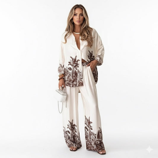 Elegant Women’s Floral Print Two-Piece Set