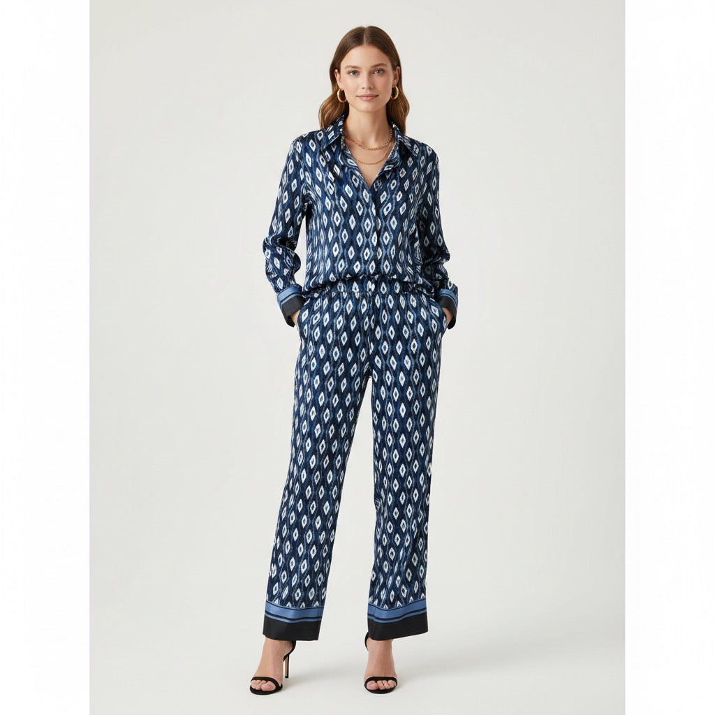 Women’s Geometric Print Shirt & Pants Set